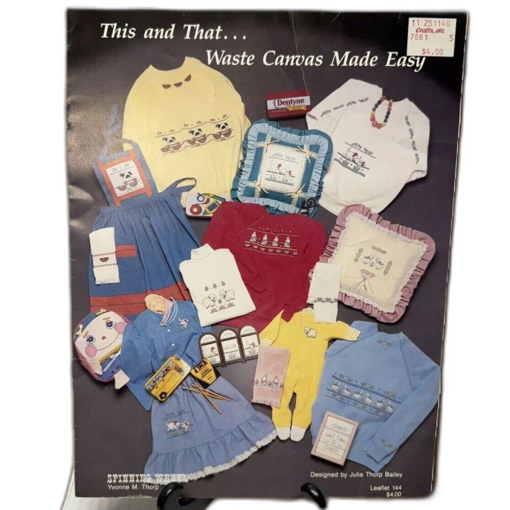 Waste Canvas Made Easy Cross Stitch Pattern Booklet Spinning Wheel Leaflet 144 1